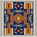 Mazahua geometric rug design