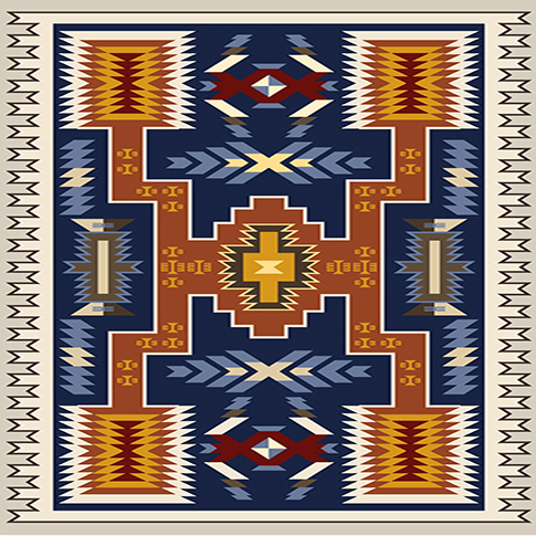Mazahua geometric rug design