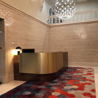 Custom rug for office building lobby