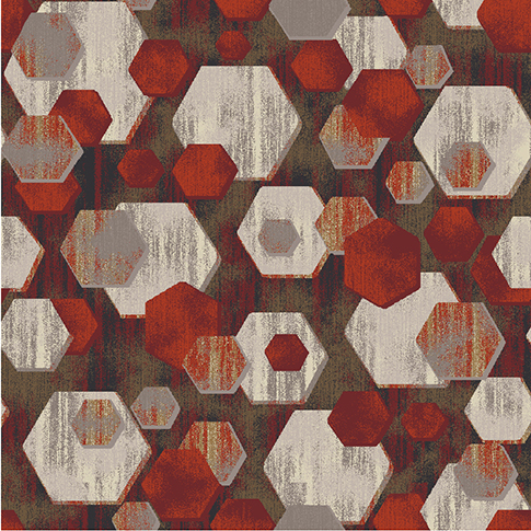 Hexacon geometric rug design
