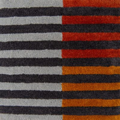 Linear gray rug by Jamie Stern