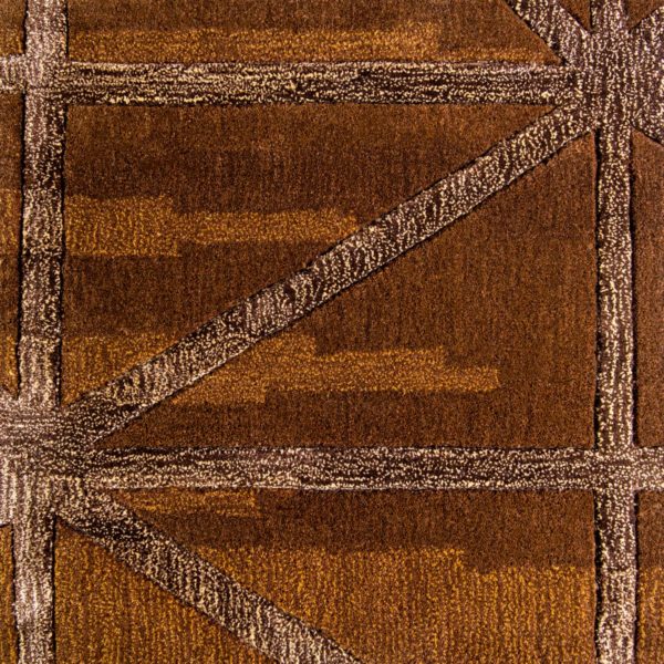 brown geometric rug design by Jamie Stern Carpet & Rugs