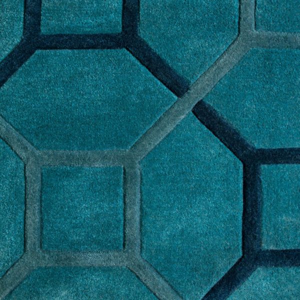 Atrium blue geometric rug by Jamie Stern