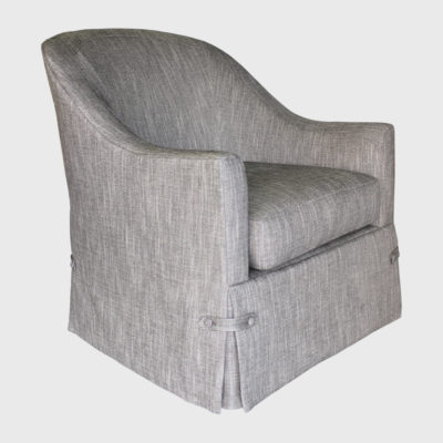 Barnsley swivel chair with skirt by Jamie Stern Furniture