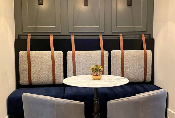 Frisco Banquette by Jamie Stern in the Broadstone Pullman Apartment Building
