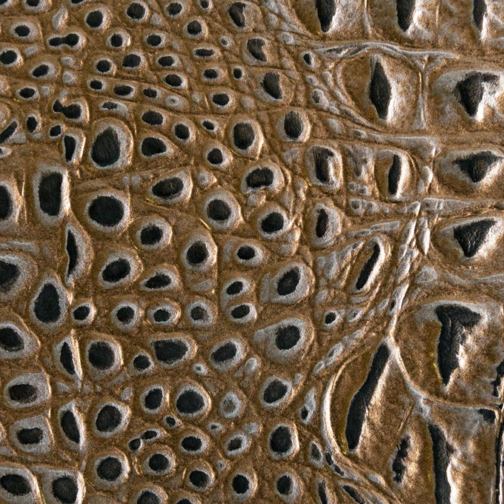 Caiman Bronze embossed leather