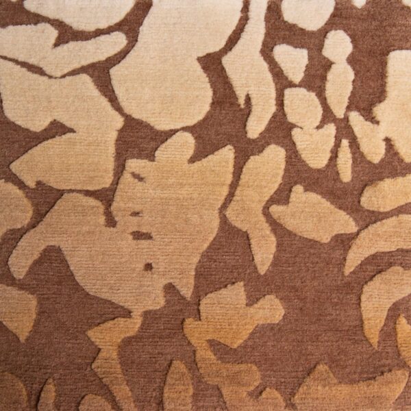 Brown floral print rug by Jamie Stern Carpets