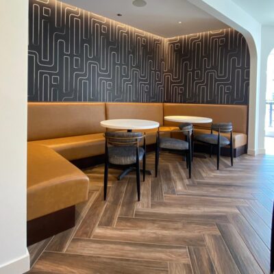 custom restaurant banquettes by Jamie Stern for Canal Street Eatery