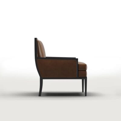 Carver lounge chair with exposed wood by Jamie Stern Furniture