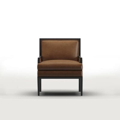 Carver lounge chair with exposed wood by Jamie Stern Furniture