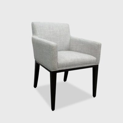 Upholstered dining chair with arms by Jamie Stern Furniture