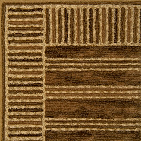 Brown stripe rug by Jamie Stern Carpets