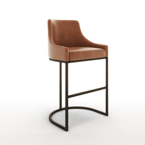 Ember curved metal based barstool