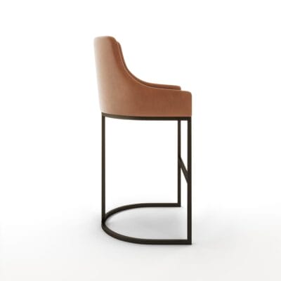 Ember curved metal based barstool