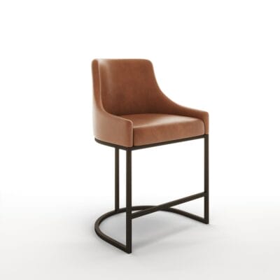 Ember curved metal based barstool