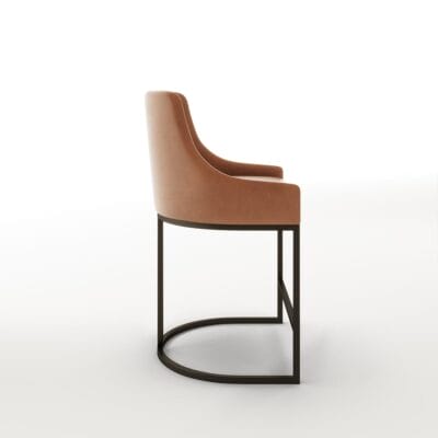 Ember curved metal based barstool