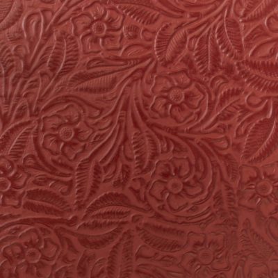 envie cottage red embossed leather