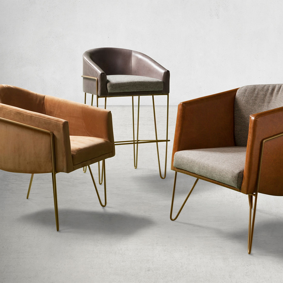Float collection metal framed chairs by Dutch East Design