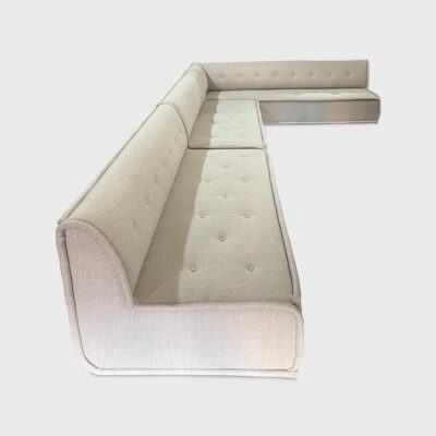 The Feldman is a L-shaped sectional with deep button-tufting and french mattress stitching on its tight seat/back cushions providing unrivaled comfort.