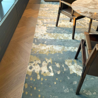 Custom hand knotted area rugs for corporate office in NYC