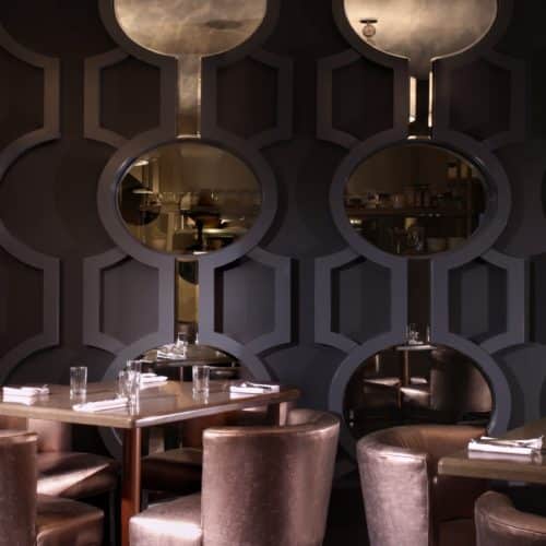 restaurant barstools and dining chairs by Jamie Stern