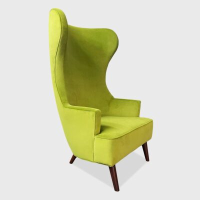 Grayson tall wingback chair by Jamie Stern