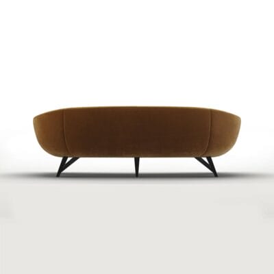 Harrison curved velvet sofa by Jamie Stern Furniture