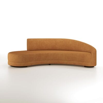 Jade long curved sofa by Jamie Stern Furniture