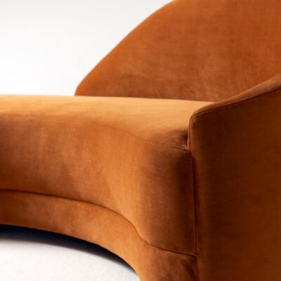 Modern sofa with sculpted back