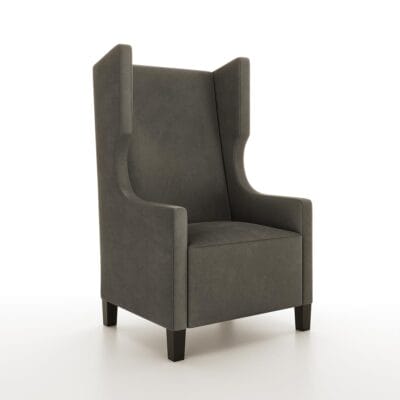 Jigsaw tall backed leather chair by Jamie stern Furniture