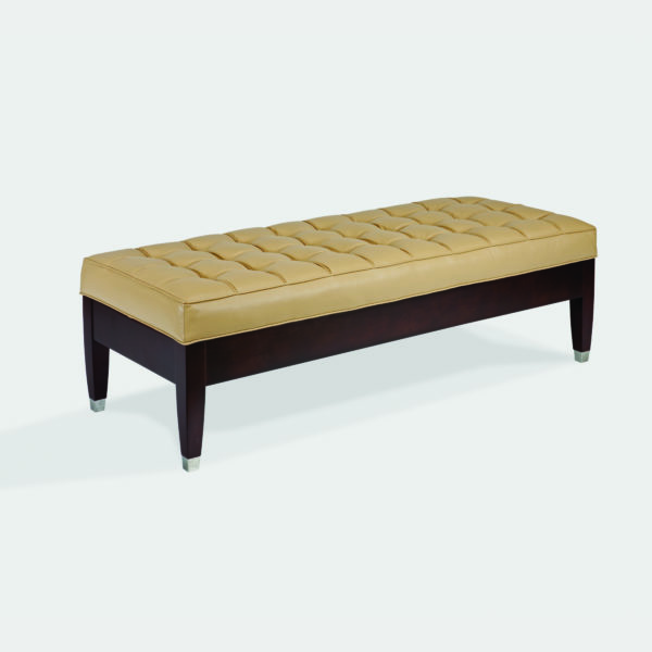 Kasane tufted leather bench by Jamie Stern Furniture
