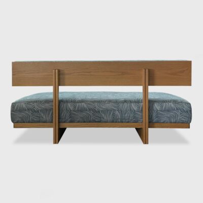 Kyra Bench from Jamie Stern with exposed wood detailing