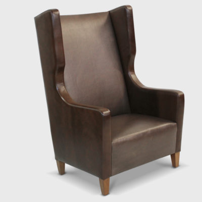 Jigsaw tall backed leather chair by Jamie stern Furniture