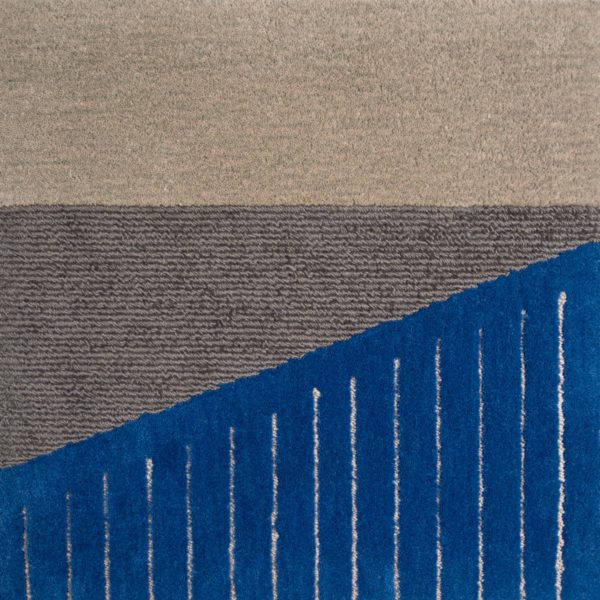 Blue oval rug by Jamie Stern Carpets