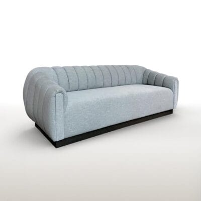 The Locke Sofa features a vertical channeled seat and back between two sturdy arms.