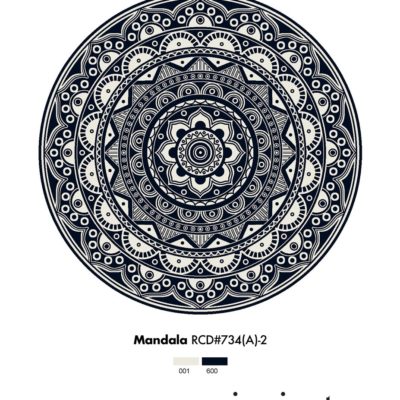 Mandala Contemporary Area Rug Rendering