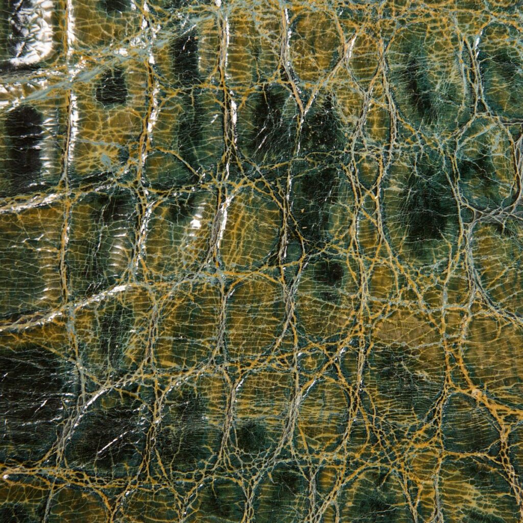 embossed crocodile leather