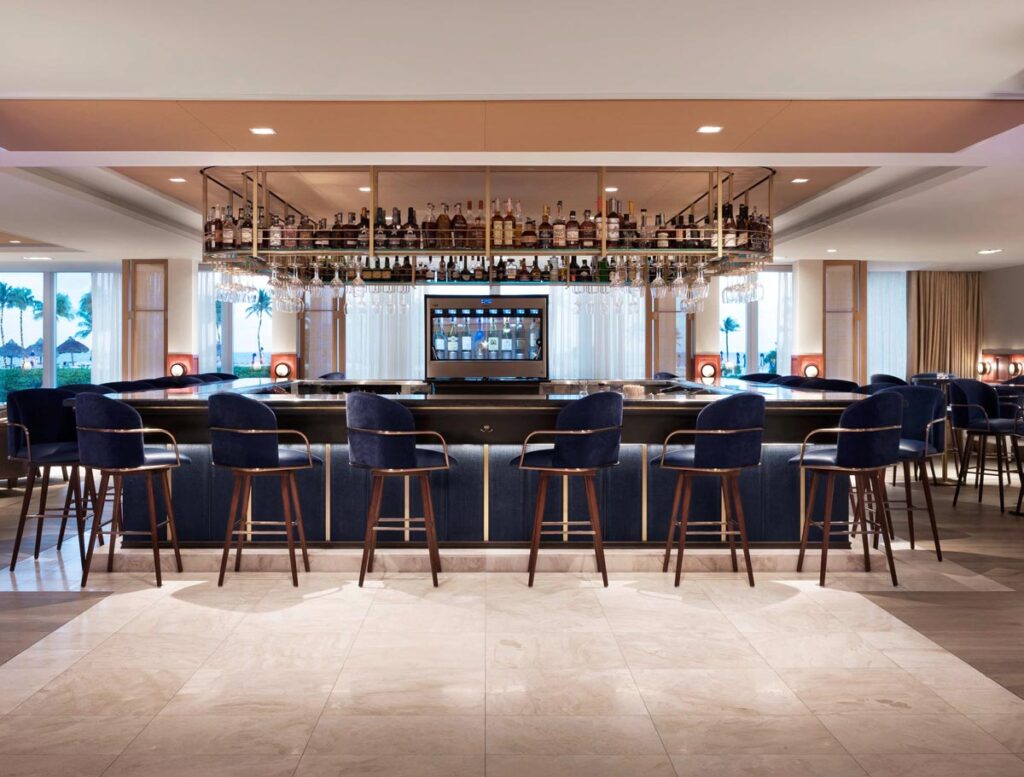 Custom Swivel Barstools Ocean Reef Club Jamie Stern Design