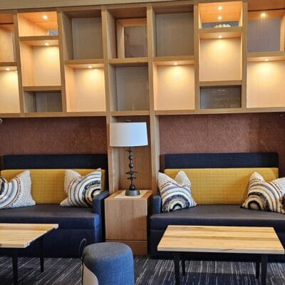 built in hospitality banquettes by Jamie Stern