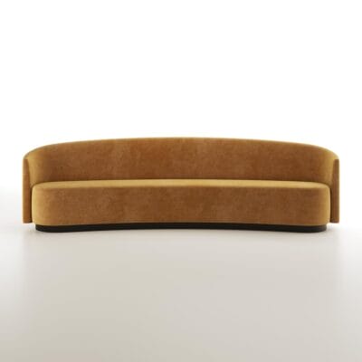 Preston curved velvet sofa by Jamie Stern Furniture