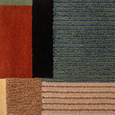color block area rug by Jamie Stern
