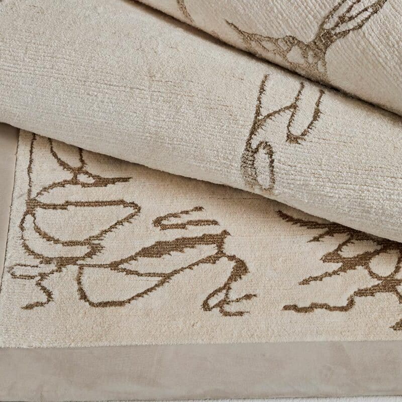 Leather Border Area Rug | Ramie by Moshari Studio