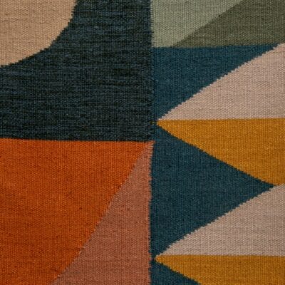 geometric flat weave rug by Jamie Stern