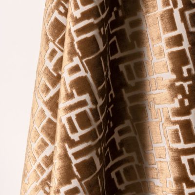 Repertire is a gold velvet fabric by Jamie Stern Fabrics