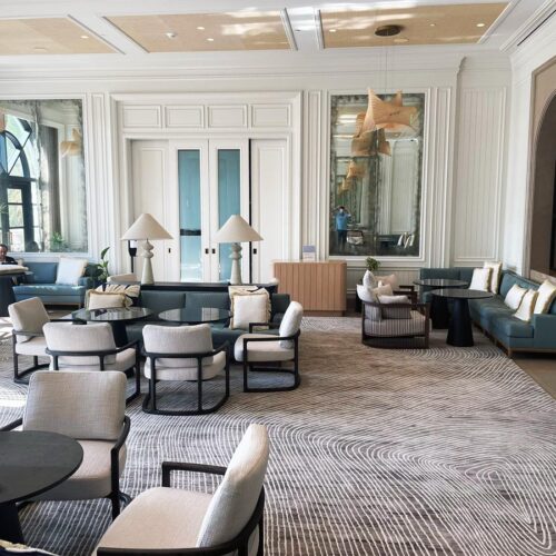 extra large area rug in the Ritz-Carlton Grand Cayman lobby