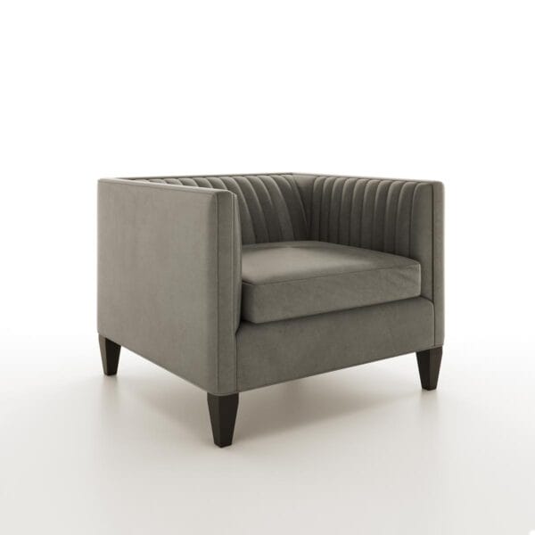 Simon square leather lounge chair by Jamie Stern Furniture