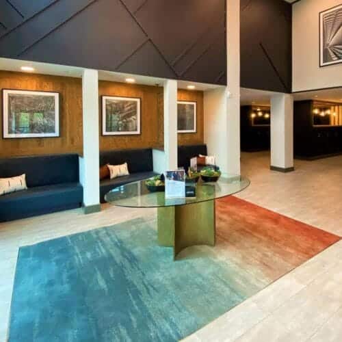 vibrant hand tufted carpet by Jamie Stern