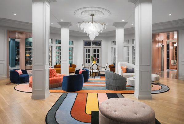 The Margo Apartment Building lobby with Jamie Stern custom area rugs