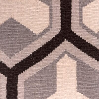 hexagon pattern hand-loomed area rug made of new zealand wool