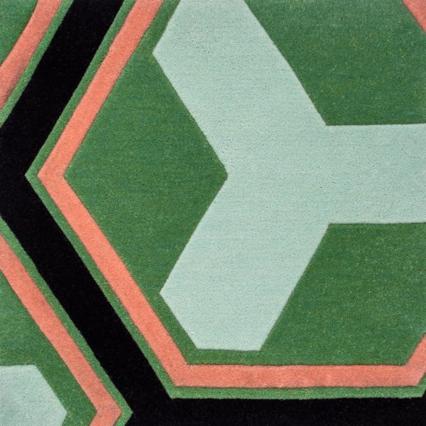green wool rug by Jamie Stern Carpets